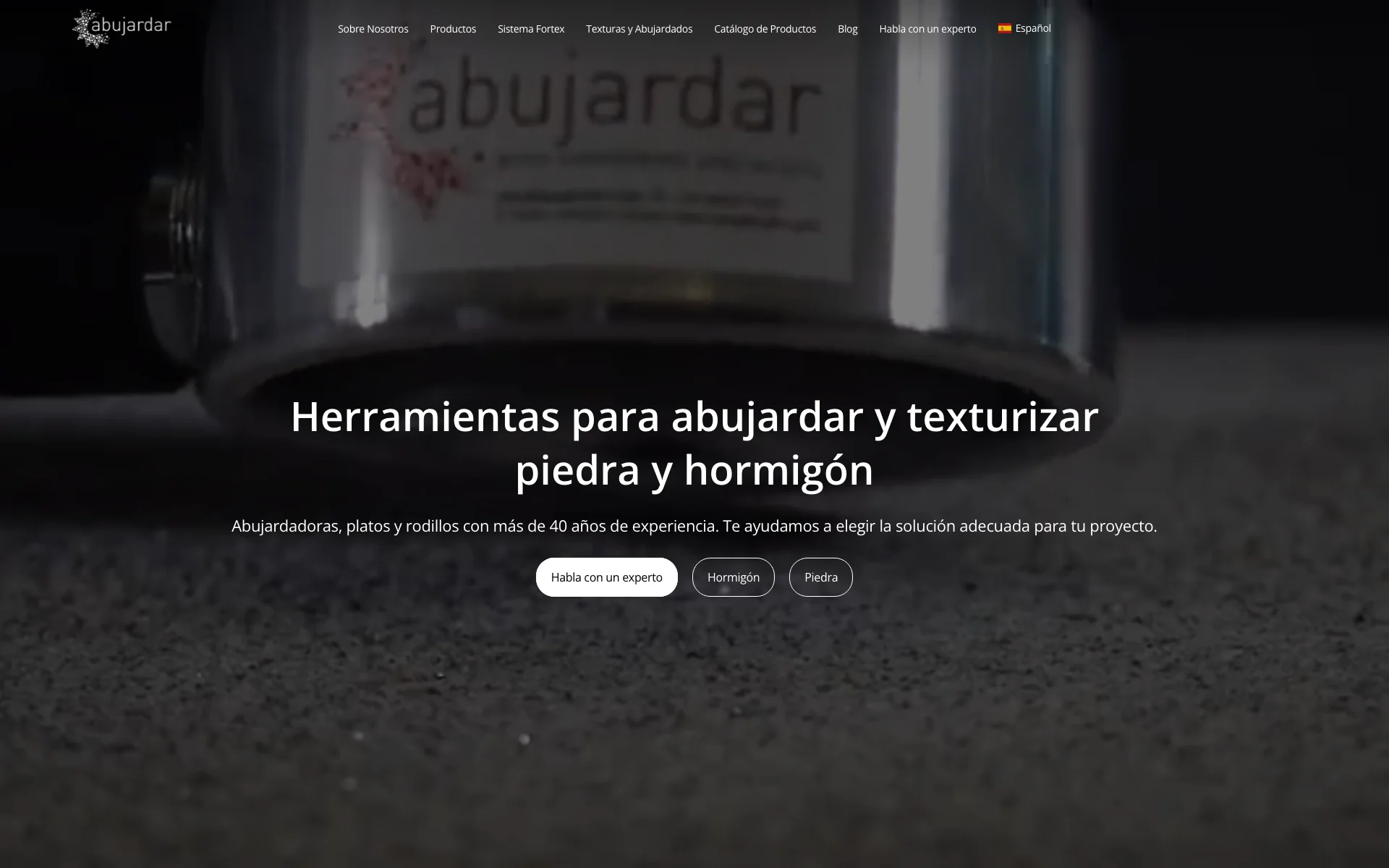 La web de Abujardar: herramientas para abujardar y texturizar piedra y hormigón.