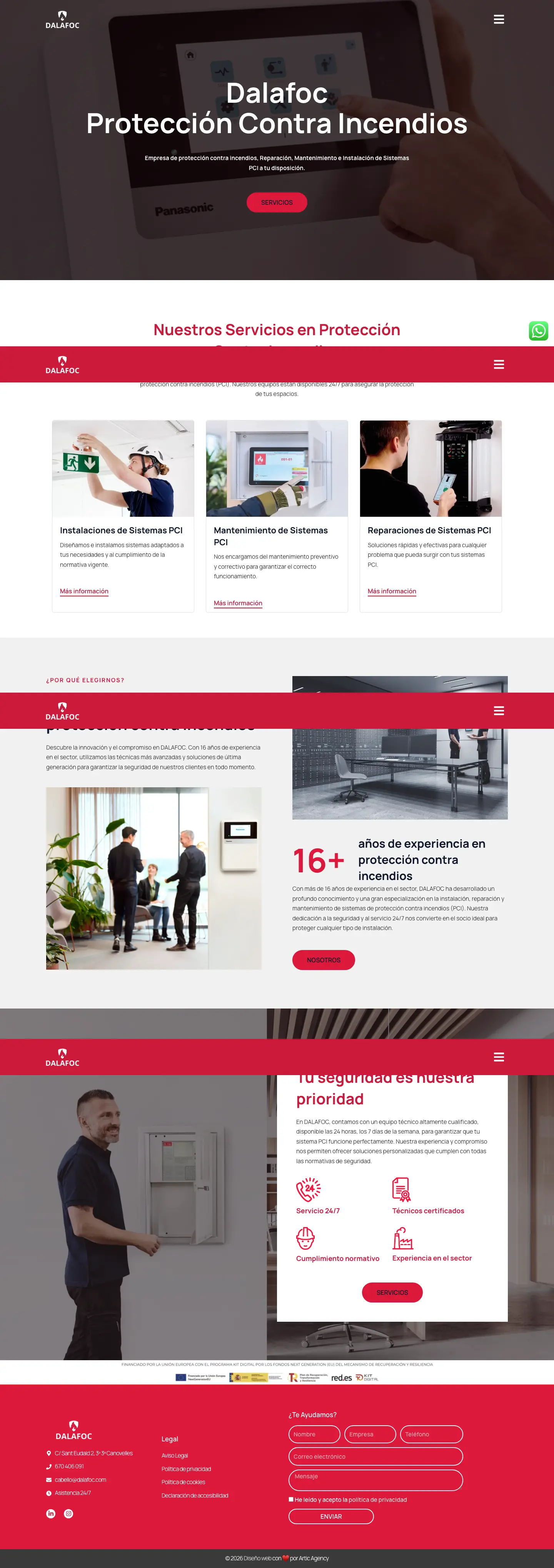 The Dalafoc website: fire protection installation, maintenance and repair.