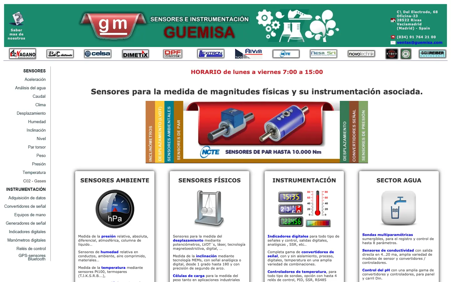 The previous website, guemisa.com: a frame-based site that was hard to use and maintain.