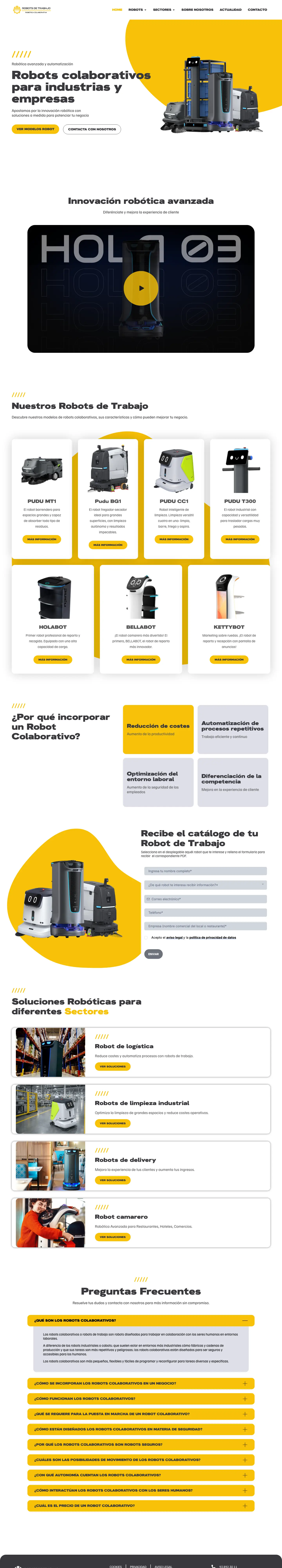 La web de Robots de Trabajo, destinació de les campanyes de Google i del contingut SEO.