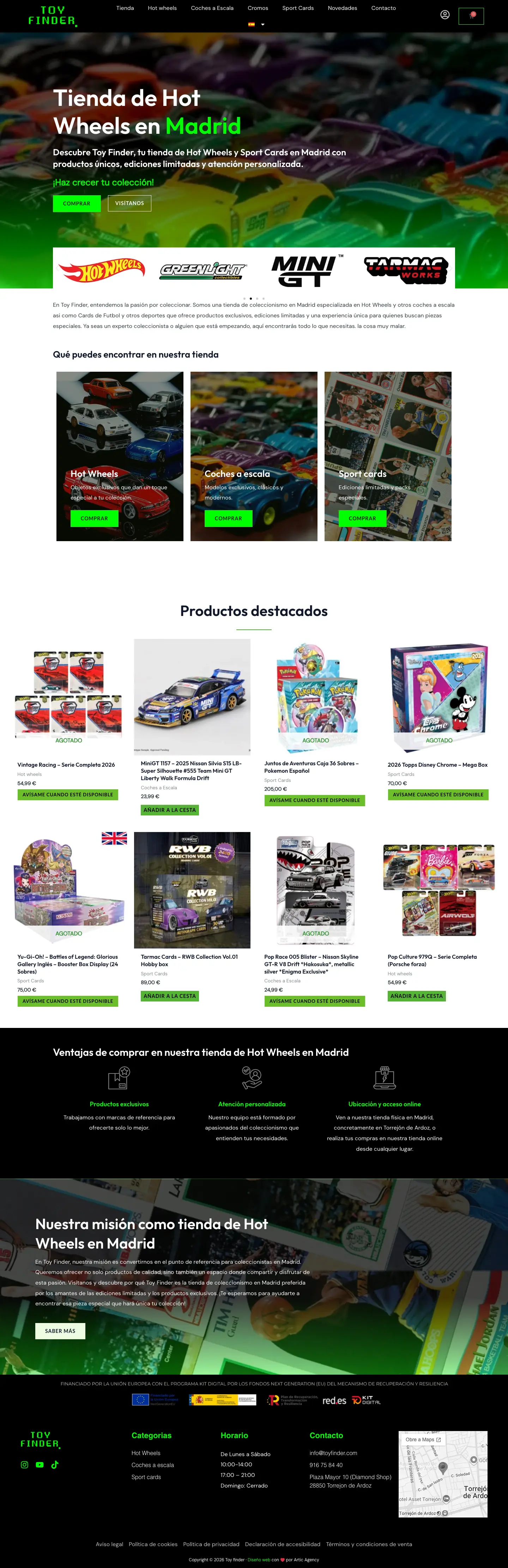 The Toy Finder online shop, built from scratch with Kit Digital.