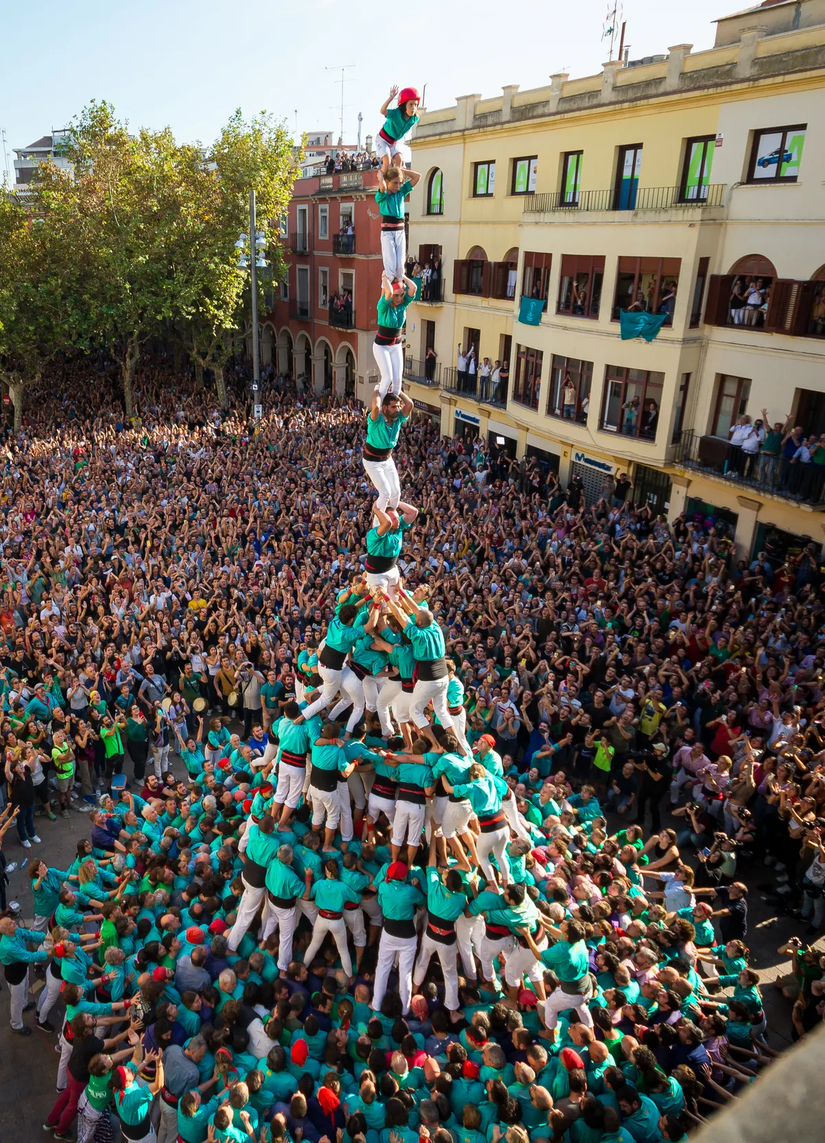Pilar de 9 de los Castellers de Vilafranca, entidad que patrocina ARTIC