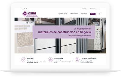 disseny web materials construccio empresa Portafoli