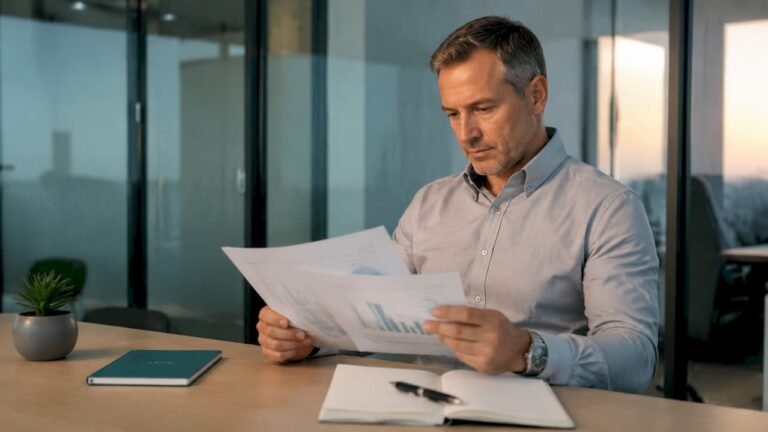 Especialista analitzant informes d'auditoria digital a entorns B2B