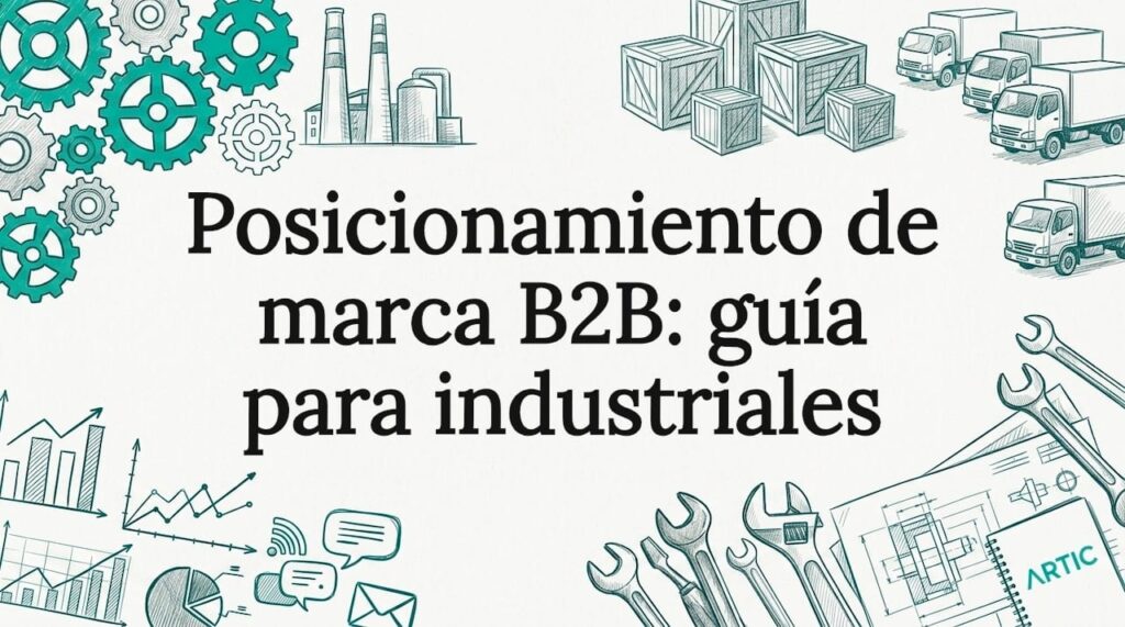 Tarjeta decorativa con bocetos de branding industrial