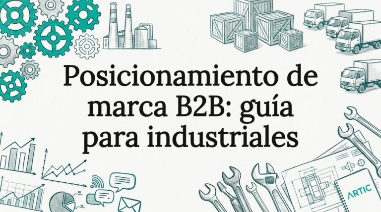 Tarjeta decorativa con bocetos de branding industrial