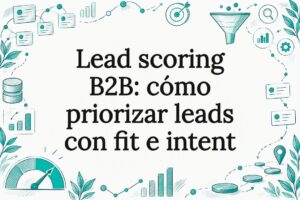 Decorative illustration related to lead scoring in B2B